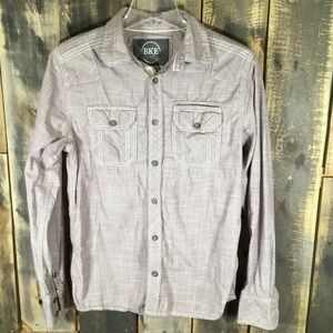 BKE long sleeve button down western style shirt women’s size small